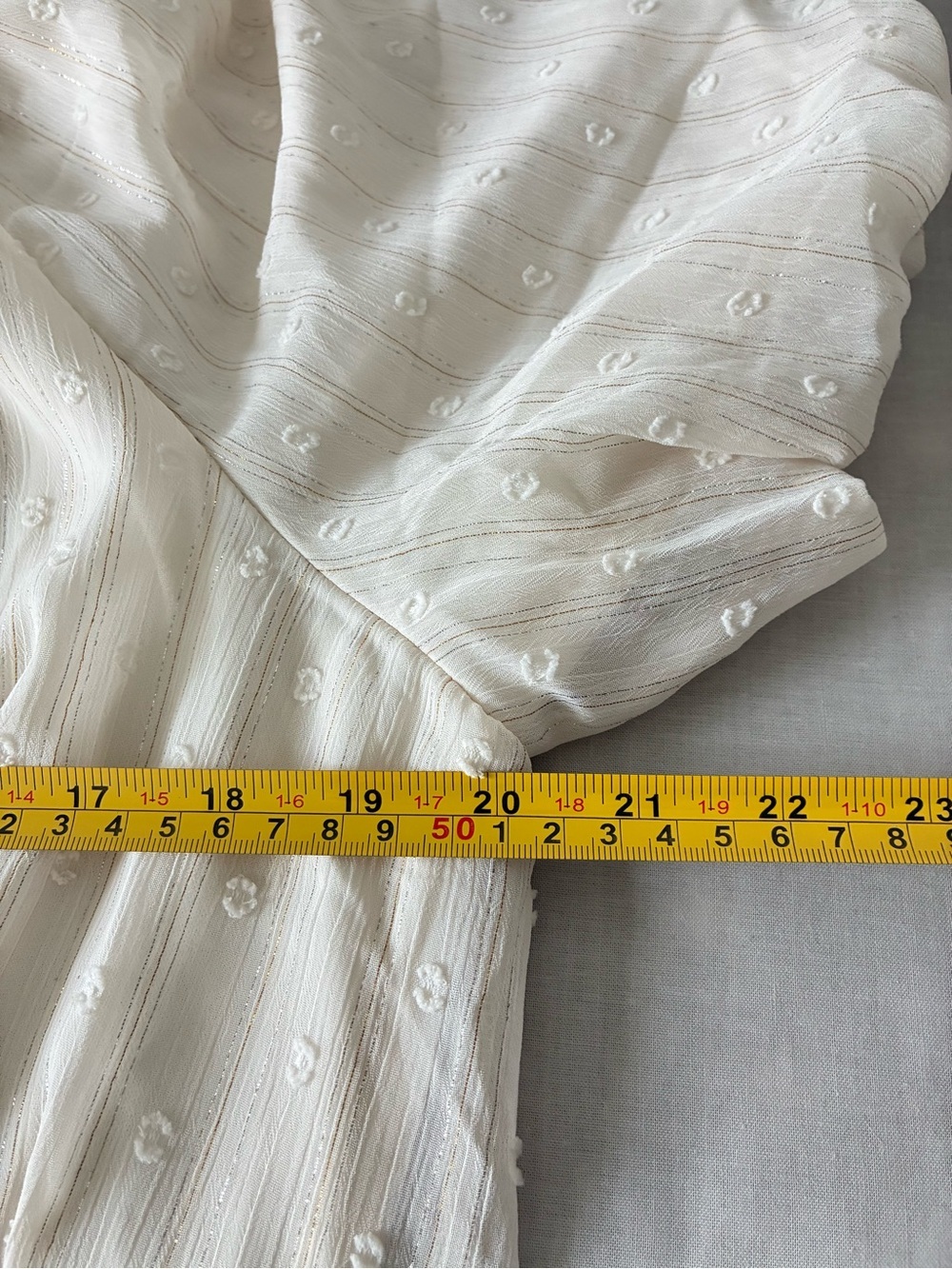 By The River Women's Ivory Swiss Dot Puff Sleeve Blouse - Picture 10 of 11